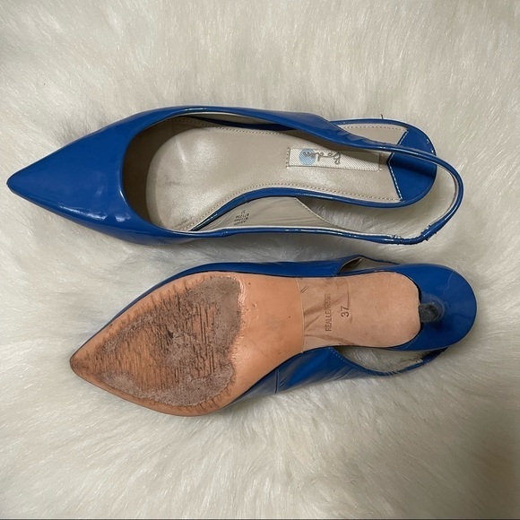 Vintage Boden electric blue patent leather kitten heels - Picture 2 of 5